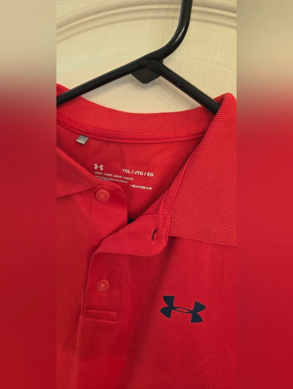 Under Armour Red Polo with Chest Logo KIDS SIZE XL